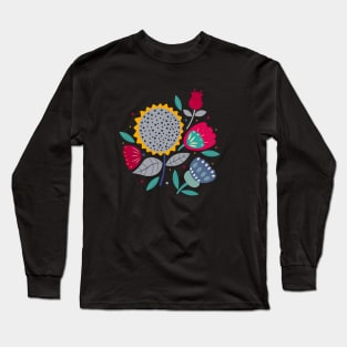 Colorfully Abstract Floral Long Sleeve T-Shirt